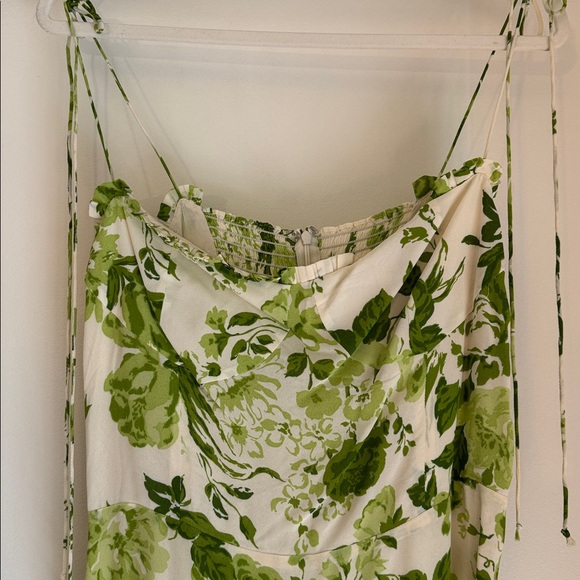 Reformation Louelle Dress Rialto White & Green Floral NWT Summer Dress Size 12 - Picture 5 of 8